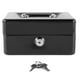 thumbnail image 2 of Caja de efectivo de metal con cerradura de seguridad, pequeña caja de almacenamiento de metal portátil con 2 llaves para dinero, documentos, hogar, automóvil, 2 of 15