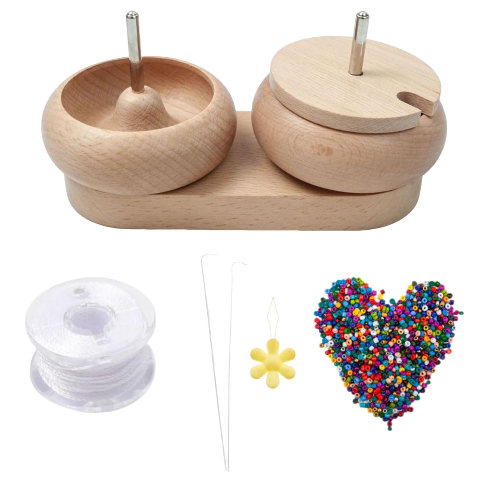 Milageto Dual Bowl Bead Spiner, DIY Jewelry Tool Bead Bowl Loader Charms Crafts Bead Loom