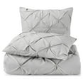 thumbnail image 3 of Nestl Down Alternative Comforter Set with Pillow Shams, Pinch Pleated Comforter, 2-Piece Bedding Set, Twin/Twin XL, Silver Grey, 3 of 6