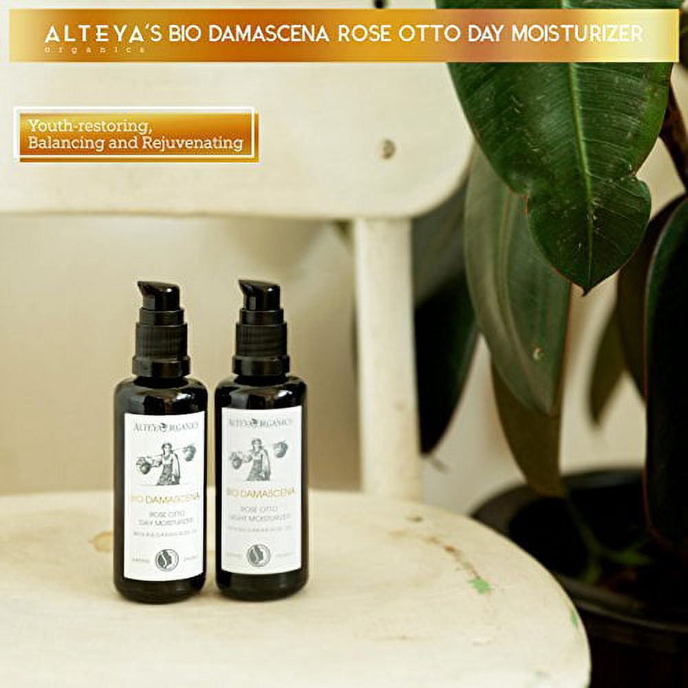 Alteya USDA Organic Day Face Moisturizer"BioDamascena" - With Organic Bulgarian Rose Oil, Anti-Aging, 50ml