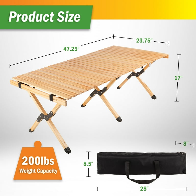 Wakeman Outdoors Portable Camping Table - 4ft Folding Table