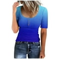 thumbnail image 1 of Fankiway T-Shirt à Col Rond pour Femmes à Boutons, Haut Ample à Manches Courtes, Hauts pour Femmes à Manches Courtes en Liquidation, Chemises pour Femmes à Manches Courtes, 1 of 4