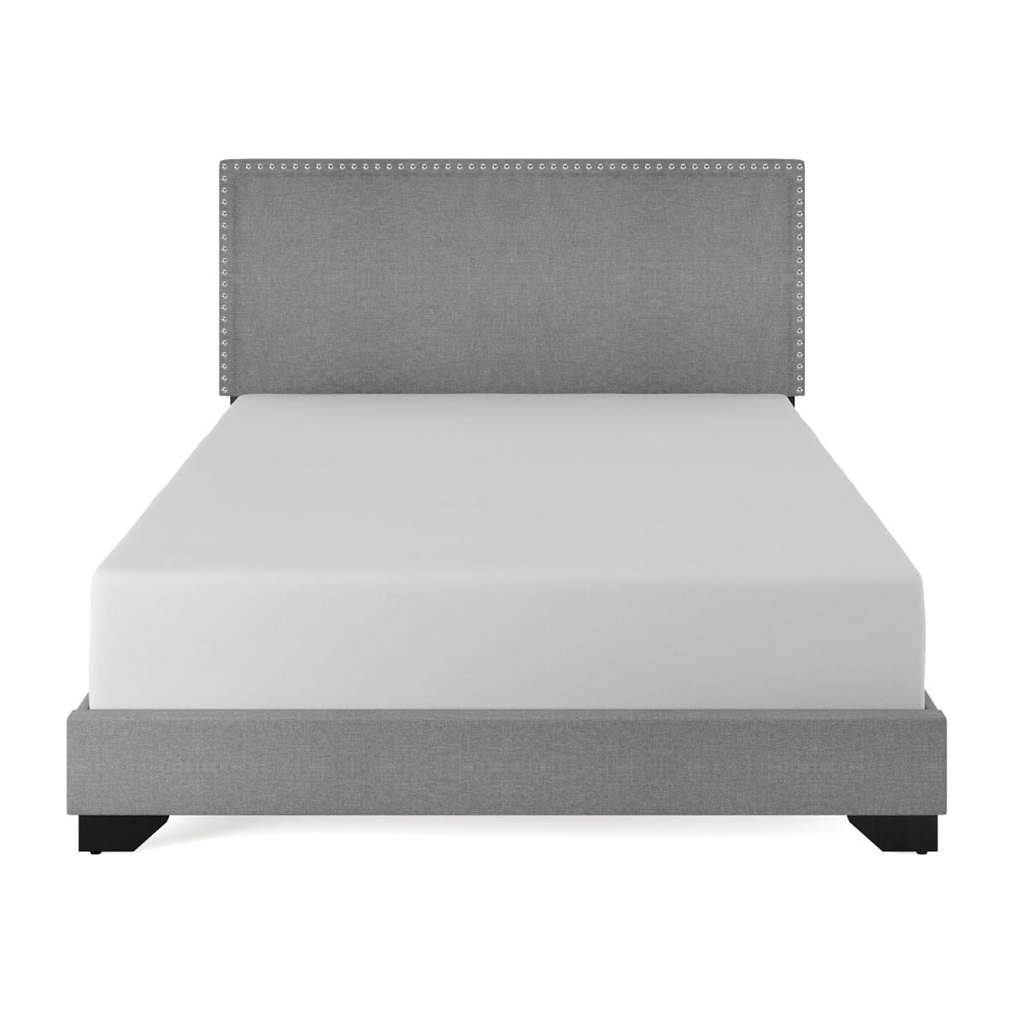 Skylar Nailhead Trim Upholstered Full Platform Bed, Glacier