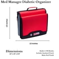 thumbnail image 5 of Med Manager Diabetic Supply Organizer with Insulin Cooler Travel Case, Holds (15) Pill Bottles - (11) Standard Size and (4) Large Bottles, Red, 13 inches x 13 inches x 4.5 inches, 5 of 11