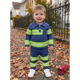 thumbnail image 5 of RUINIXCW Toddler Boy Firefighter Outfits Contrast Color Long Sleeve Tops and Pants, 5 of 8