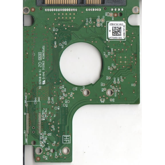 WD5000BPVT-00HXZT1, 771692-102 AE, REV P1, WD SATA 2.5 PCB