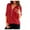 Red, variant on Womens Tops Under $5 Women'S Chiffon Casual V Neck Long Sleeve Zipper Front Loose Shirt Top Blouse