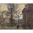 thumbnail image 2 of Paul Cornoyer 24x20 Black Ornate Framed Double Matted Museum Art Print Titled: A Gloucester Street, 2 of 5