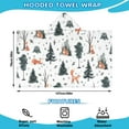thumbnail image 2 of Multicolor Christmas Forest Pattern Hooded Bath Towel，50"x30" for Ages 3 To 12 Kids, Quick Dry Lightweight Soft Microfiber Hood Beach Towel Cover Up for Kids, 2 of 7