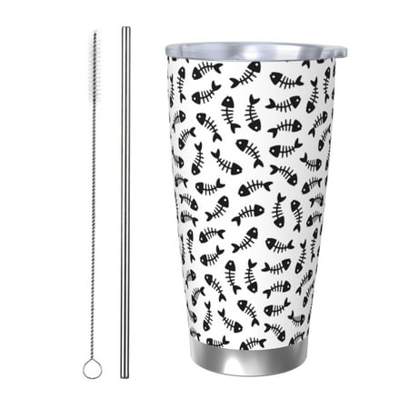 

Coaee Fish Bone for 20oz Insulated Kettle Water Bottle For Running Hiking Cycling Climbing Men S Woman Insulated Water Bottle-Straw Two-piece Set