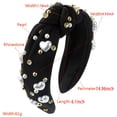 thumbnail image 3 of HCURIBAD Valentine's Day Gift Pearl Knotted Headband for Women Love Styles White Pearl Rhinestone Crystal Jeweled Hairband Boho Head Band Headpieces Head Accessories Pink One Size, 3 of 4