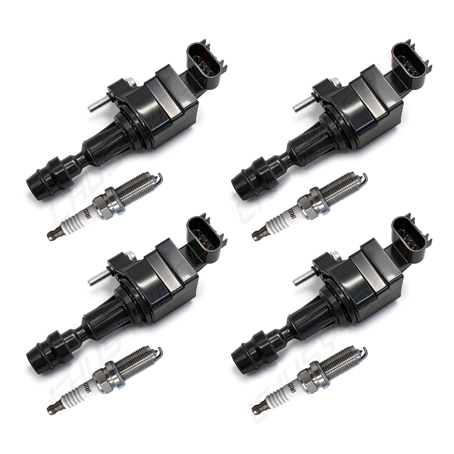 Set of 4 Ignition Coils and 4 Spark Plugs for 2006-2017 Chevy Malibu Equinox Buick Lacrosse GMC Terrain, Replaces UF491