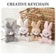 thumbnail image 5 of WORGEOUS 4pcs Mini Plush Bunny Bunny Animal Conejo relleno colgante de llavero colgante (color mixto), 5 of 8