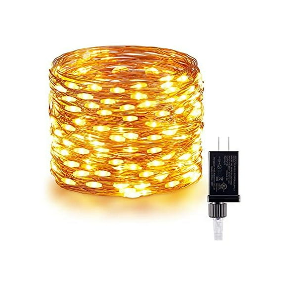 ZLChristmas Twinkle Lights, 72 Ft 200 LED Twinkle String Lights, Fairy Light with Plug in, Copper Wire String Lights for Bedroom Party Christmas Tree Warm White