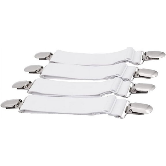 Bed Sheet Fasteners Elastic Bed Sheet Holder Strap Adjustable Heavy Duty Sheet Holder Band Clips Fitted Sheet Gripper Suspender Flexible Bed Sheet Fastener for Bed Sheets, Mattress Covers