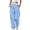 Sky Blue, variant on Baggy Cargo Pants Women High Waist Sweatpants for Women Loose Pocket Jogger Straight Y2K Cargo Pants Blue L