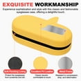 thumbnail image 3 of Estuche duro para gafas Uxcell, 1 paquete de estuche grande de cuero PU, organizador de gafas de sol con grano de lichi, amarillo, 3 of 7