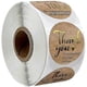 thumbnail image 1 of 1" Round Kraft Thank You Stickers, 500 Labels Per Roll Decorative Stickers, 1 of 5