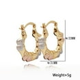 thumbnail image 2 of JoeytheJewelryNY 18k Layered Real Gold Filled round bamboo hoop earrings tri colors #79, 2 of 6