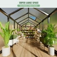 thumbnail image 7 of Polycarbonate Greenhouse with Sliding Door – Outdoor Walk-In Garden Greenhouse with Adjustable Roof Vent & Aluminum Frame for Backyard/Patio(6'x8'/6'x10'Available), 7 of 7