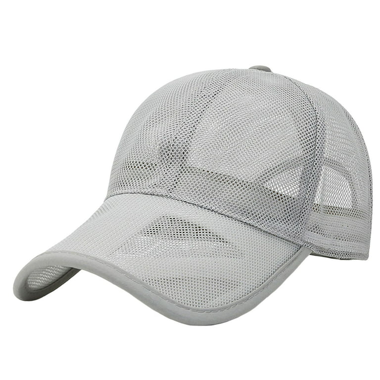 Honrane Baseball Sunscreen Out Hat Mesh Golf Breathable Hollow Men Adjustable Headwear Sun Quick-drying Color Solid Hat Outdoor