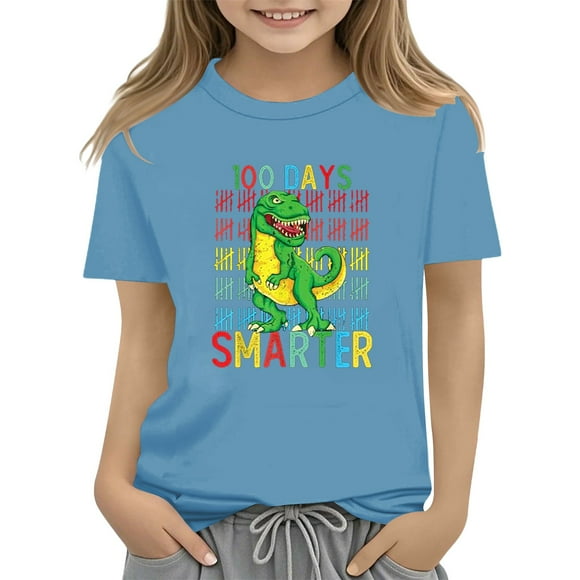 LNMQLPDBS Cute Summer Tops 100th Day of School Shirt Short Sleeve Crewneck Colorful Numbers Printed Tshirts Unisex Baby Clothes