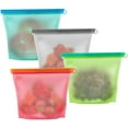 thumbnail image 1 of Reusable Silicone Food Storage Bags - BPA and Plastic Free Freezer Bags - Airtight Seal Food Bags for Storing Fruit Veggies Meat Milk Snack and Sandwich, 1 of 7