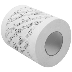 OULII Musique Notes Toilet Papier Roll Blanc Papier Tissu Imprimé pour usage domestique Soft Confortable
