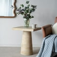 thumbnail image 4 of GZXS 24" Tall Pedestal Side Table, Square Magnesium Oxide End Table in Cream, Versatile for Plant Stand, Entryway, or Chairside Accent, 4 of 9