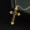 thumbnail image 3 of HOOUN Gold Double Layer Cross Pendant Necklace Chain Men Women Christian Jewelry Gift, 3 of 4