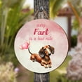 thumbnail image 4 of Every Fart is Love Note Dachshund Guilty Face Happy Valentine's Round Wood Sign Wiener Dog Lover Gifts Idea Hanging Wall Home Decor - 01016, 4 of 5