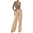 thumbnail image 4 of hirigin High Waist Wide Leg Suit Pants for Women, Loose Stretch Solid Color Casual Trousers for Home Office, 4 of 9