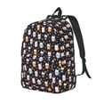 thumbnail image 1 of Disketp Snowflake Cream Hot Cocoa print Canvas Backpack Lightweight Travel Daypack Student Rucksack Laptop Backpack-, 1 of 5