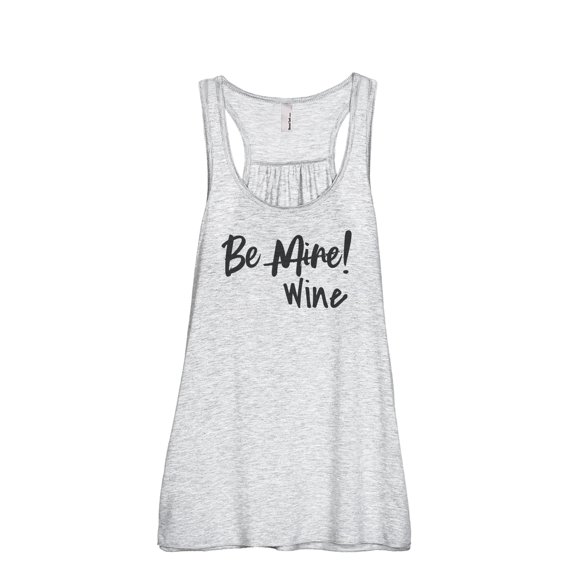 Be Mine Wine Women's Fashion Sleeveless Flowy Racerback Workout Yoga Tank Top Sport Grey Large