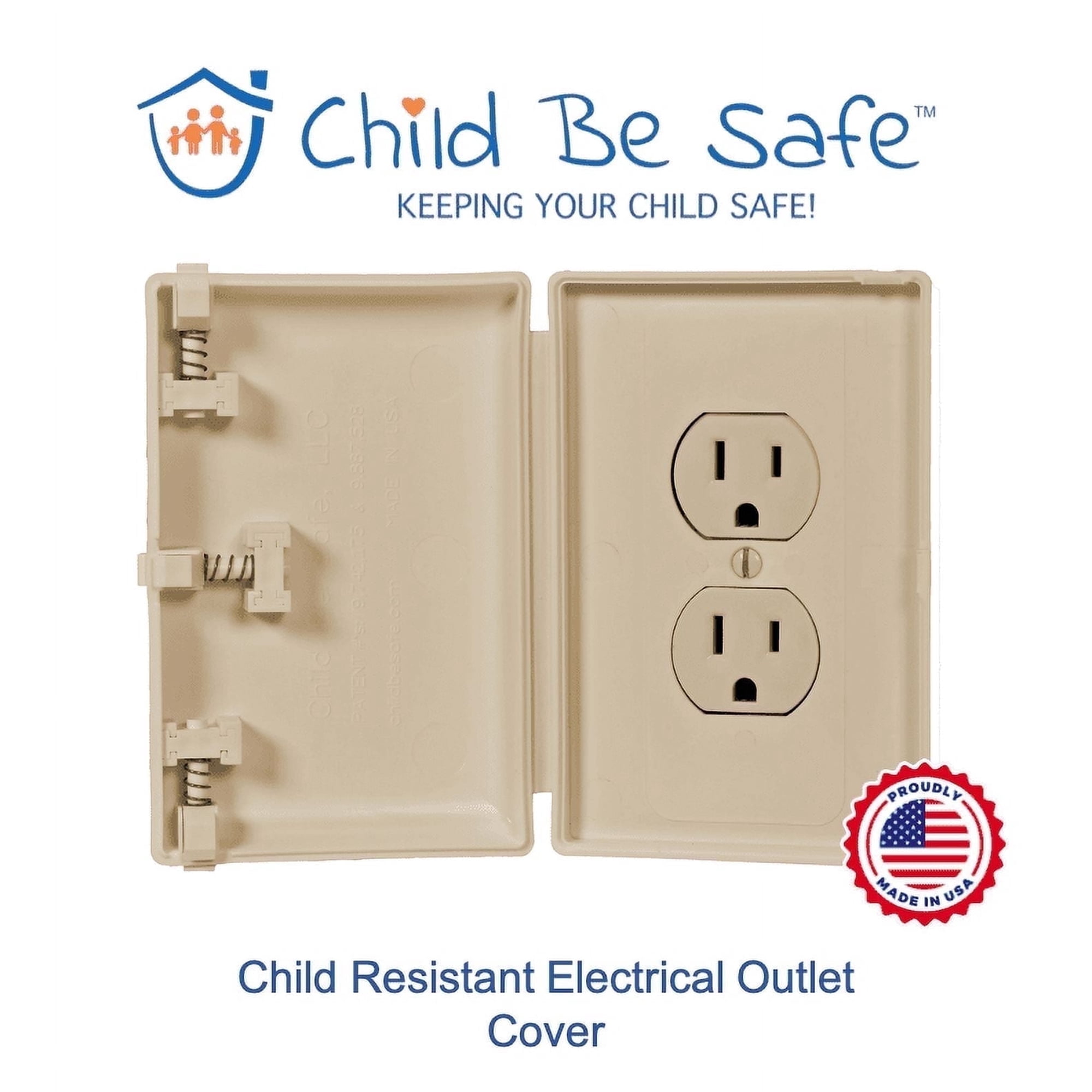 Child Be Safe Infant and Pet Proof Outlet Cover Box, Ivory, 1 Piece