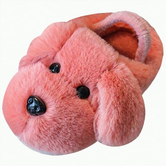 HCNTES Toddler Slippers Litte/Big Kids slippers Cute Design House Slippers Baby Girls Boys Fall Winter Indoor Outdoor Fuzzy Warm Shoes(A01-Red,13.5)