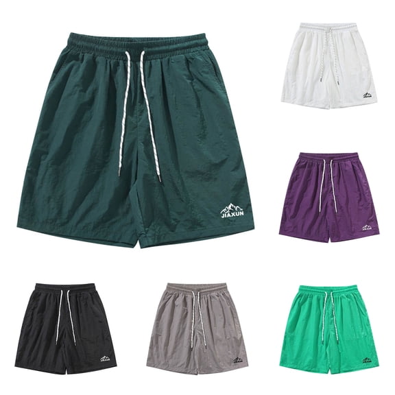 FRSASU Mens Quick-Dry Water Resistant Nylon Workout Shorts Inseam 7"(Big and Tall) White