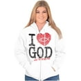 thumbnail image 3 of God Loves Me Jesus Christian Faith Zip Hoodie Sweatshirt Women Brisco Brands S, 3 of 5