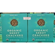 Trader Joe's Organic Seedy Crackers with Brown Rice, Quinoa, Flax & Sesame Seeds 5.5oz 156g (2 Boxes)