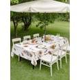 thumbnail image 3 of Outdoor Tablecloth with Umbrella Hole and Zipper, Brown Spring Floral Rectangle Table Cloth 52x70 Inch Waterproof Tablecloth, Flowers Leaves Elegant Pastoral Picnic Table Cover for Patio Camping, 3 of 7