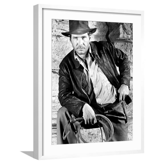 Art.com Raiders of the Lost Ark, Harrison Ford, 1981 Photo, White Frame Wall Art, 23" x 29"