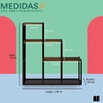 thumbnail image 4 of Estante organizador con 3 niveles de altura de madera para sala recámara estudio y oficina 112 x 106 x 33 cm librero minimalista, 4 of 6