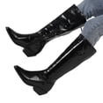 thumbnail image 2 of B91xZ Women's Winter Boots Riding Combat Motorcycle Mid Calf Winter Boots,Black 8, 2 of 5