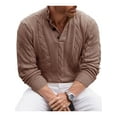 thumbnail image 1 of CVLIFE Men Jumper Tops Solid Color Sweater Long Sleeve Pullover Slim Fit Winter Warm Knitted Sweaters Street Khaki S, 1 of 2