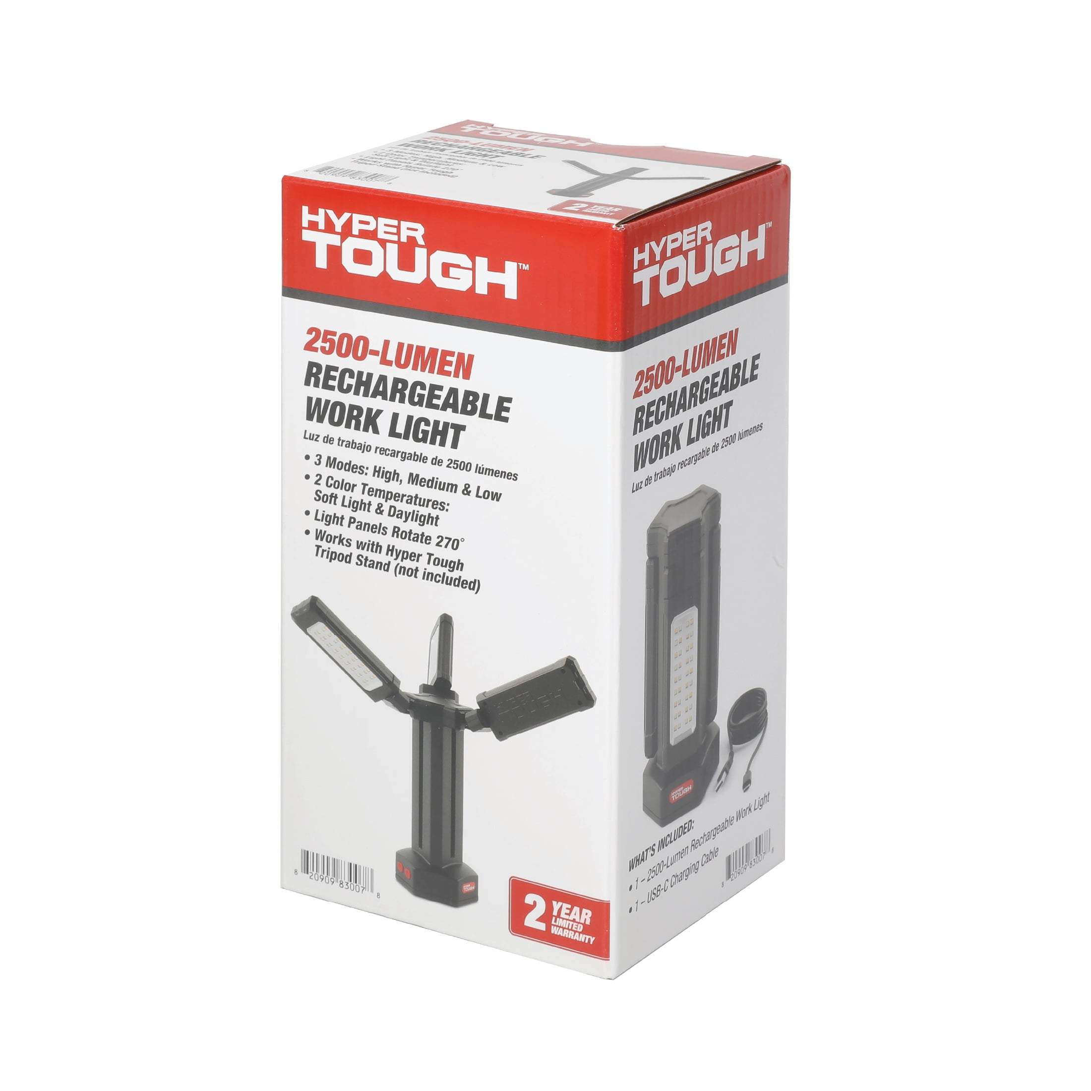 Hyper Tough 2500-Lumen Rechargeable Work Light