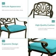 thumbnail image 6 of MEETWARM 5-Piece Outdoor Patio Dining Set, All-Weather Cast Aluminum Patio Conversation Set for Backyard Garden Deck with 4 Chairs, 4 Cushions and 35.4" Square Table, 2.2" Umbrella Hole, Ocean Blue, 6 of 7