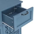 thumbnail image 5 of Vastcury 31.5" Retro 2 Door Cabinet with 2 Drawers, Hollow Carved Sideboard with Adjustable Shelves for Living Room, Blue, 5 of 10