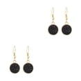 thumbnail image 4 of Qarigey 1 par de pendientes colgantes Drusy, colgante , accesorios de joyería multicolor, decoraciones para mujer, pendientes de aleación Negro 2Conjunto, 4 of 6