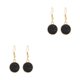 thumbnail image 4 of Qarigey 1 par de pendientes colgantes Drusy, colgante , accesorios de joyería multicolor, decoraciones para mujer, pendientes de aleación Negro 2Conjunto, 4 of 6