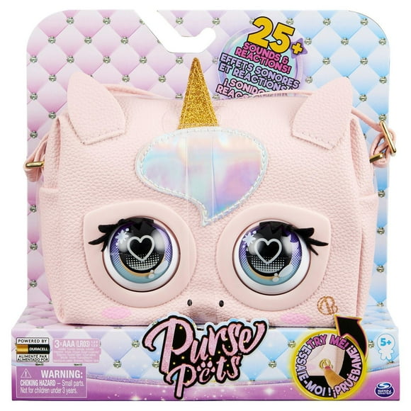 Purse Pets, Glamicorn Unicorn, Sac animal interactif avec plus de 25 effets sonores et réactions, jouets pour les filles à partir de 5 ans